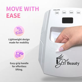 iGel Beauty Hybrid - X internal 36 bulb array close-up for even UV/LED light distribution and consistent cures