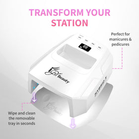 iGel Beauty Hybrid - X in a salon setting curing nails cordless for organized, mobile professional workflows