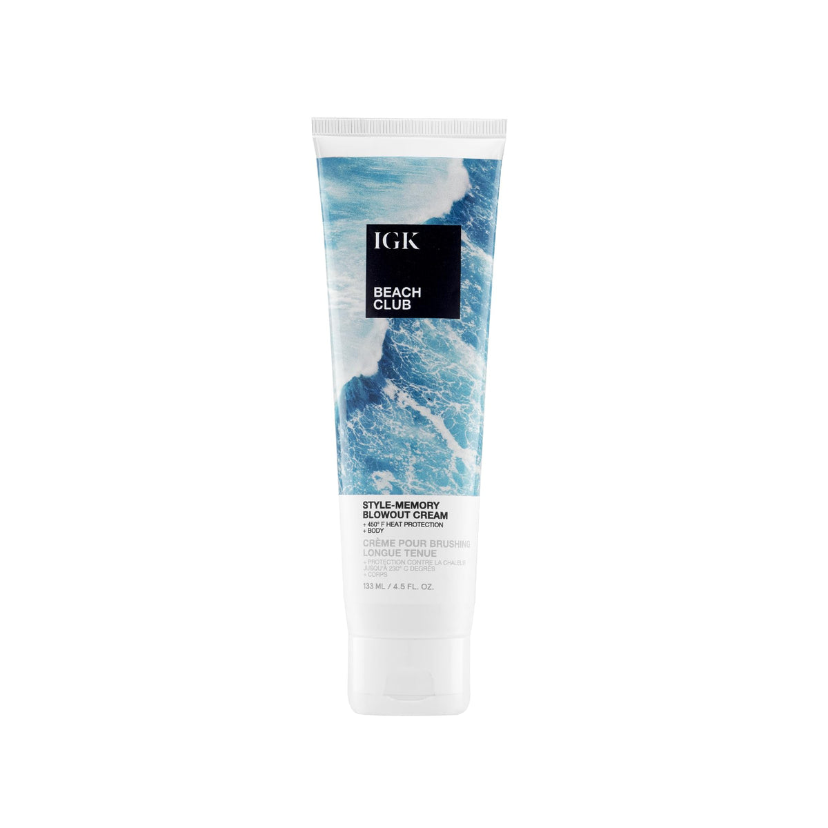 IGK BEACH CLUB front packaging showing jar label and volume benefit