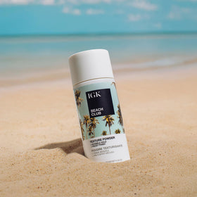 IGK BEACH CLUB inside travel pouch with styling tools for on-the-go refresh benefit