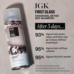 IGK charcoal powder texture close-up showing deep detox absorption