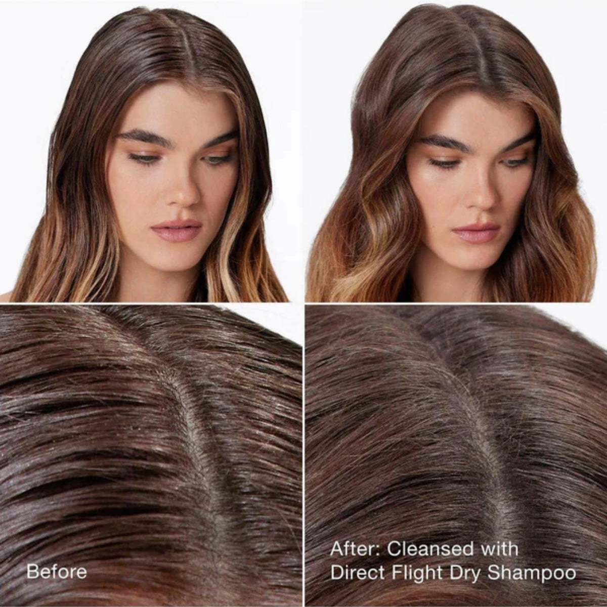 IGK before and after roots portrait showing added lift and clarity