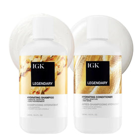 IGK shampoo and conditioner front view showing duo for hydrated hair