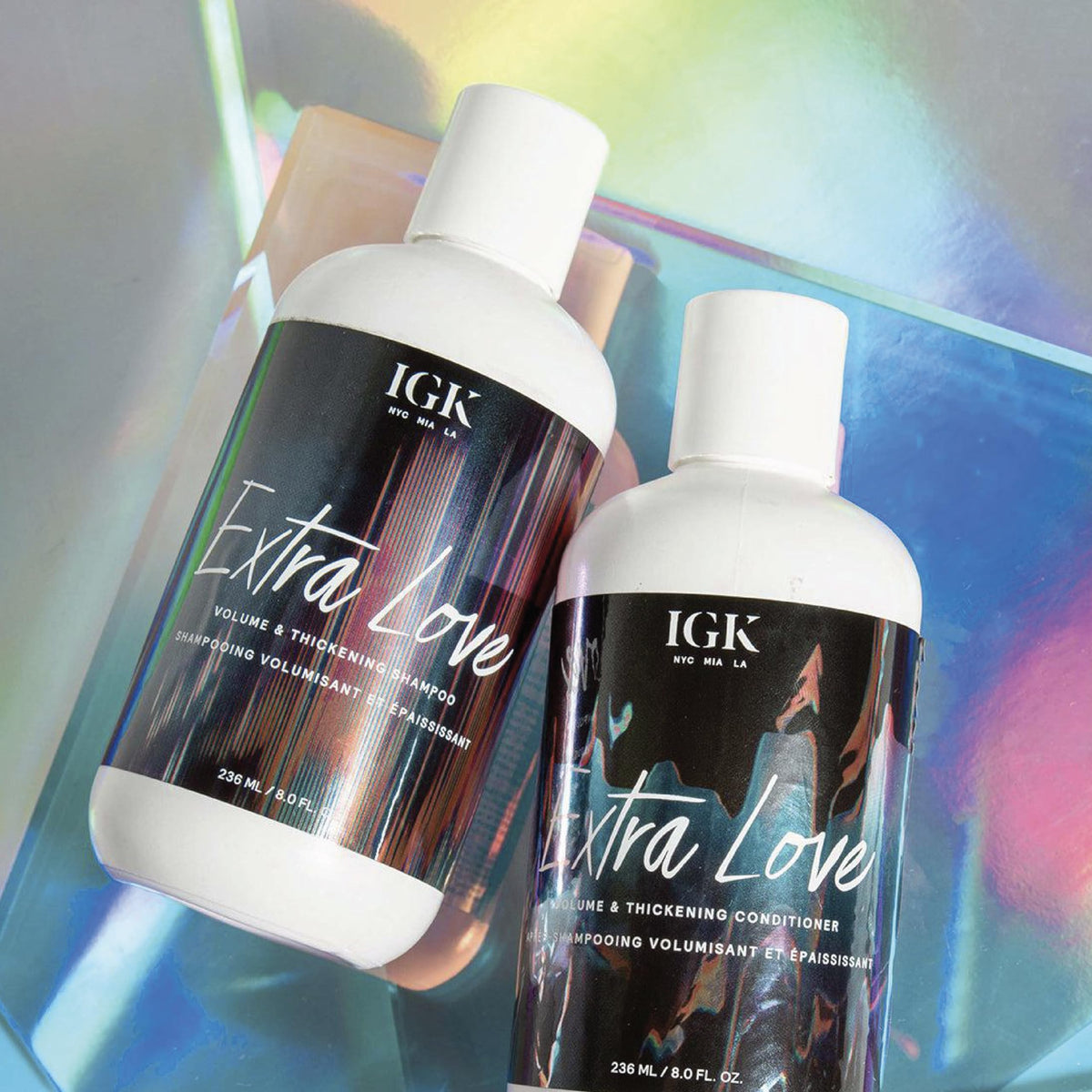IGK Extra Love before and after results showing fuller-looking hair