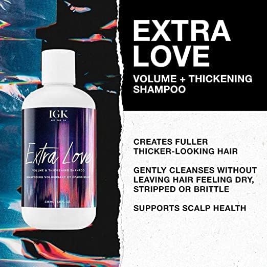 IGK Extra Love shampoo close-up texture highlighting gentle cleanse