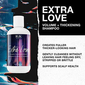 IGK Extra Love shampoo close-up texture highlighting gentle cleanse