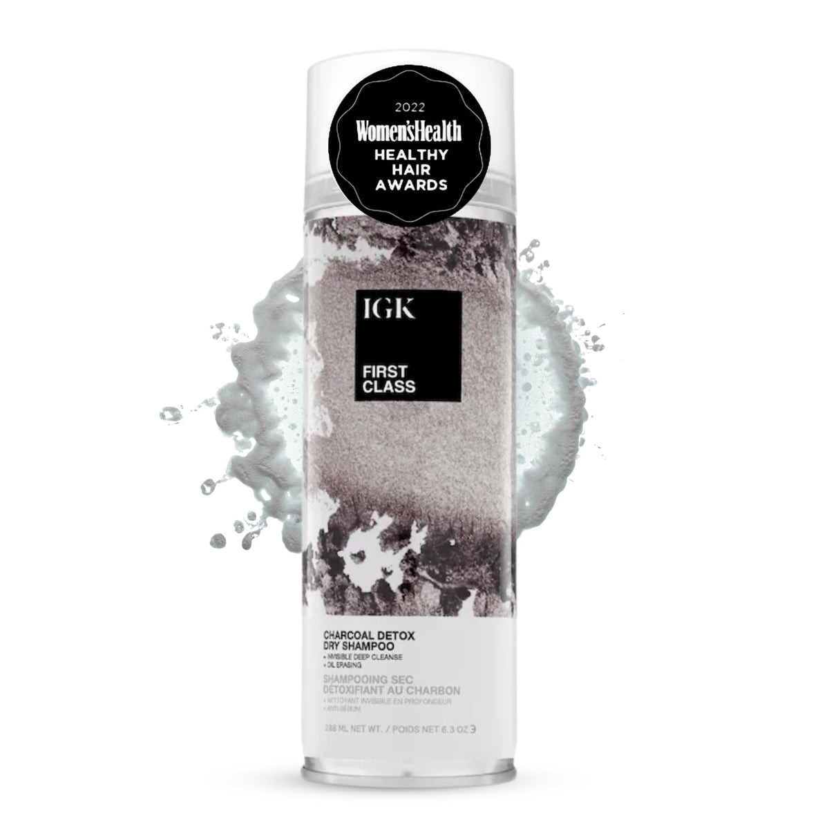 IGK first class front packaging showing product and branding, promotes quick refresh