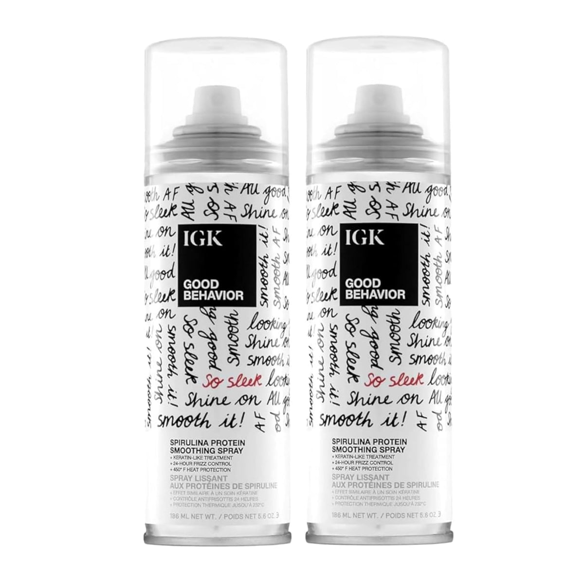 IGK Good Behavior front packaging showing bottles and benefits