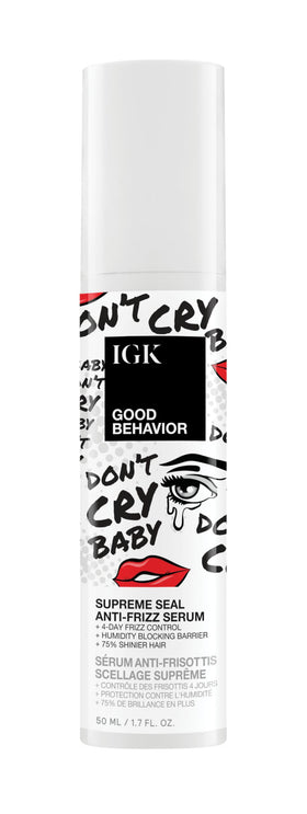 IGK Good Behavior front packaging showing sleek bottle and label benefits