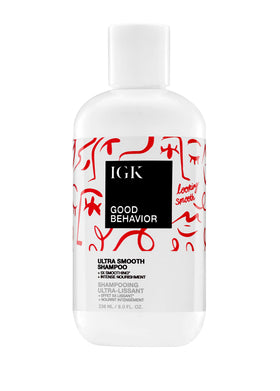 IGK bottle front packaging showing product and smoothing promise