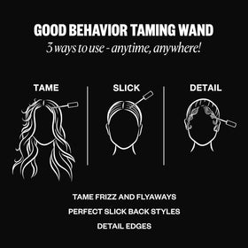IGK wand used to slick-back hair demonstrating quick flyaway control and polish