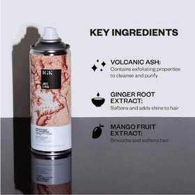IGK Jet Lag close-up of volcanic ash texture highlighting lightweight absorbency benefit