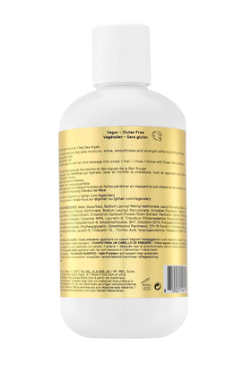 IGK label and cap close-up highlighting ingredient callouts and premium finish