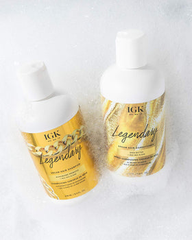 IGK conditioner being applied to wet hair demonstrating detangling benefit