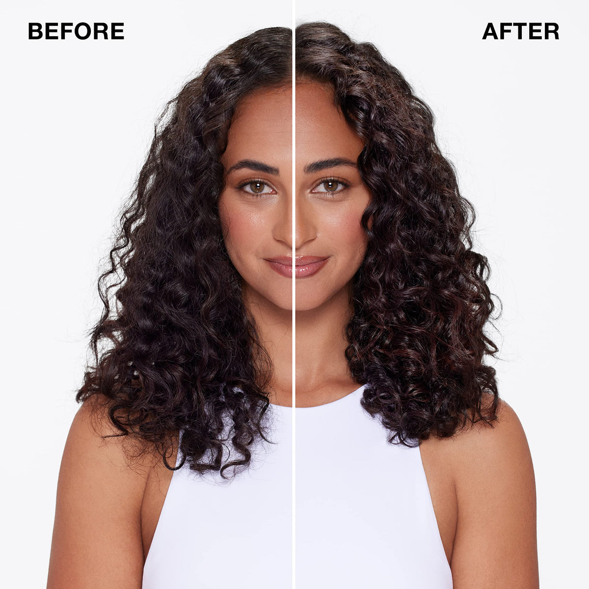 IGK MISTRESS applied to damp hair illustrating frizz reduction and enhanced manageability