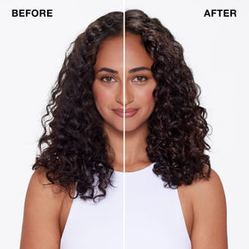 IGK MISTRESS applied to damp hair illustrating frizz reduction and enhanced manageability