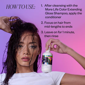 IGK conditioner being applied in shower for smoother detangling