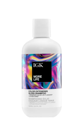 IGK More Life front packaging showing bottle and volume benefit