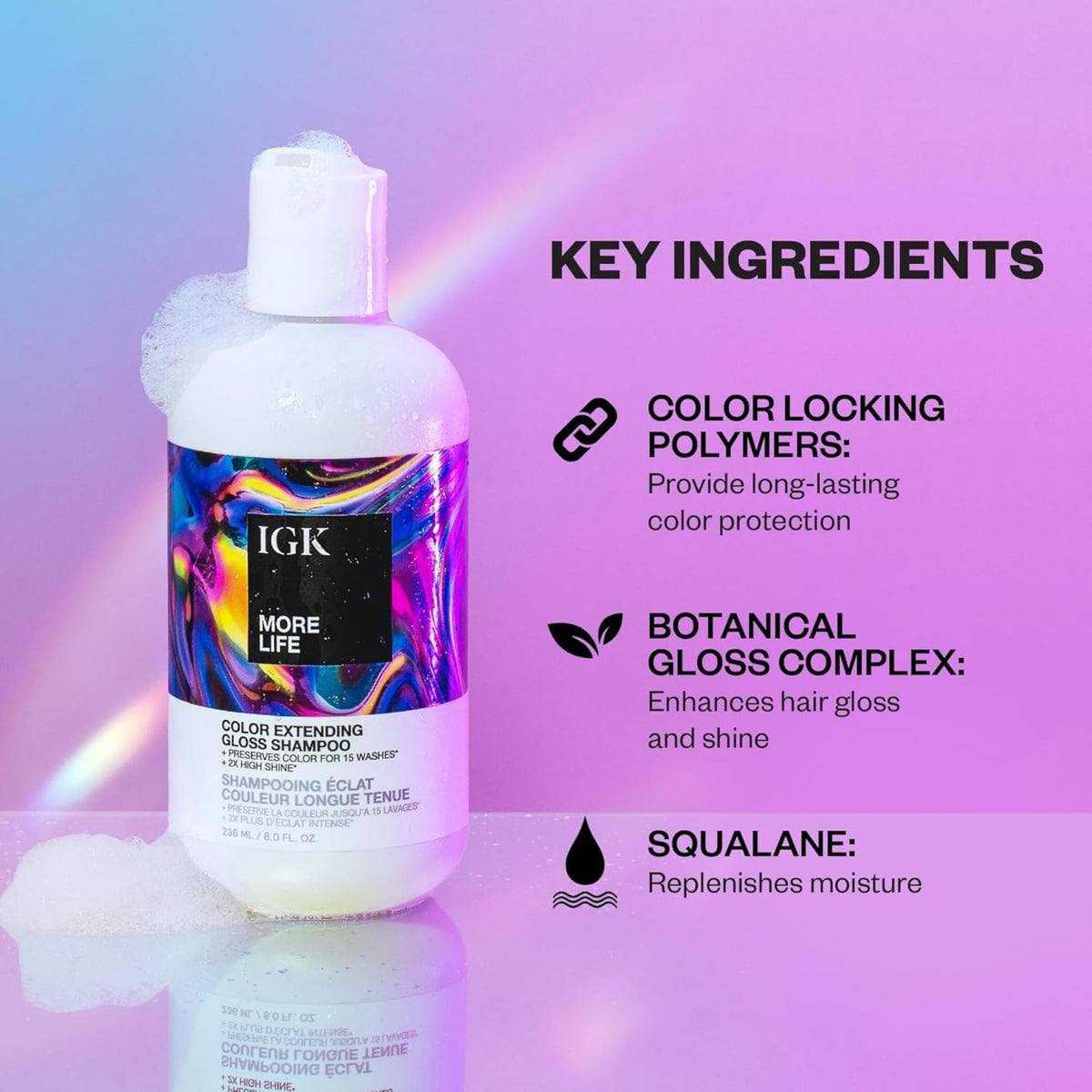 IGK More Life being applied to wet hair for color-care benefit