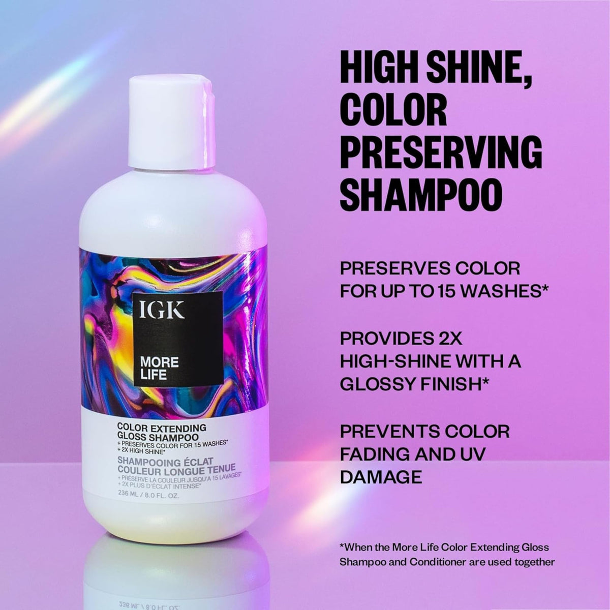 IGK More Life creamy lather texture demonstrating gentle cleanse