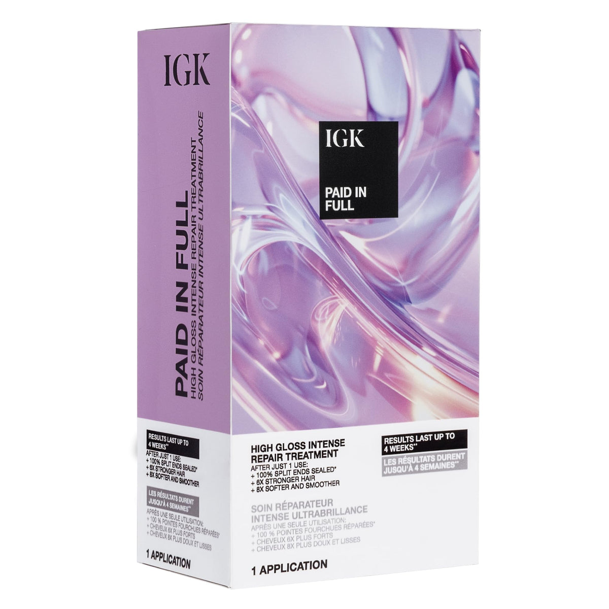 IGK front packaging showing product and professional benefits