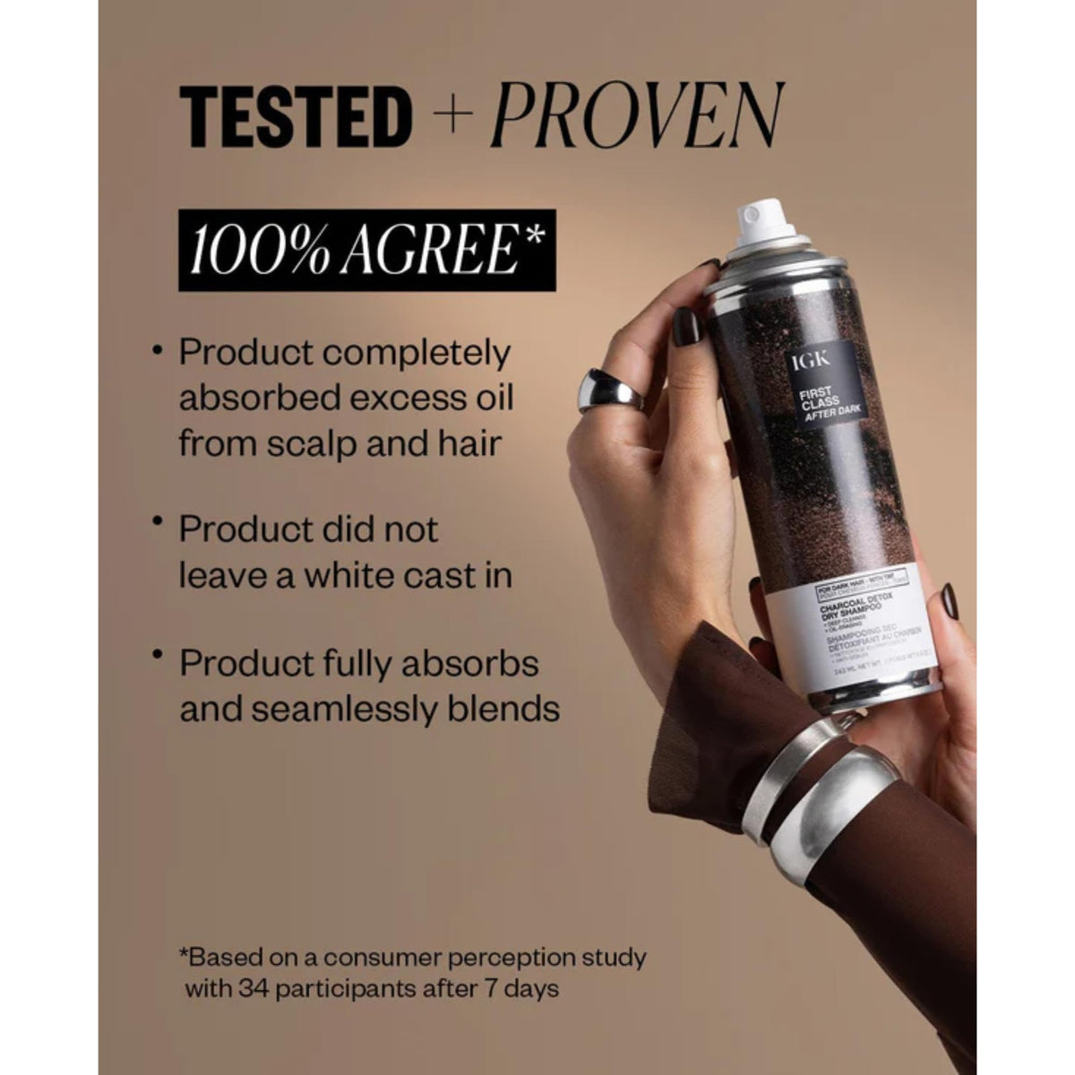 IGK bottle held in hand showing 6.5oz scale for travel-friendly convenience