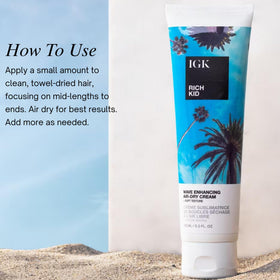 IGK after air dry wavy hair, shows frizz control and natural shine