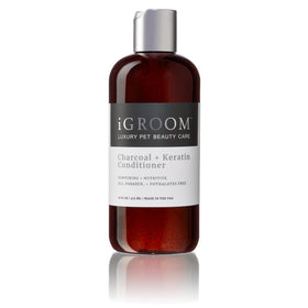 iGroom front bottle image showing label and 16 oz size, highlighting grooming convenience