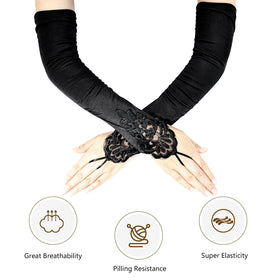 iHUFeather fingerless gloves flat lay showing stretch comfort and elegant texture