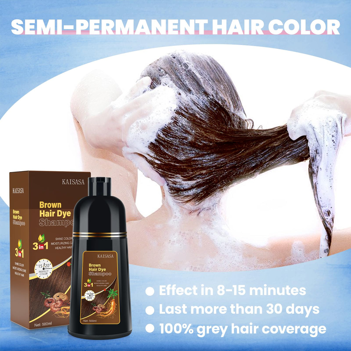 IIIMEIDU applying shampoo with gloves demonstrating simple at-home application benefit