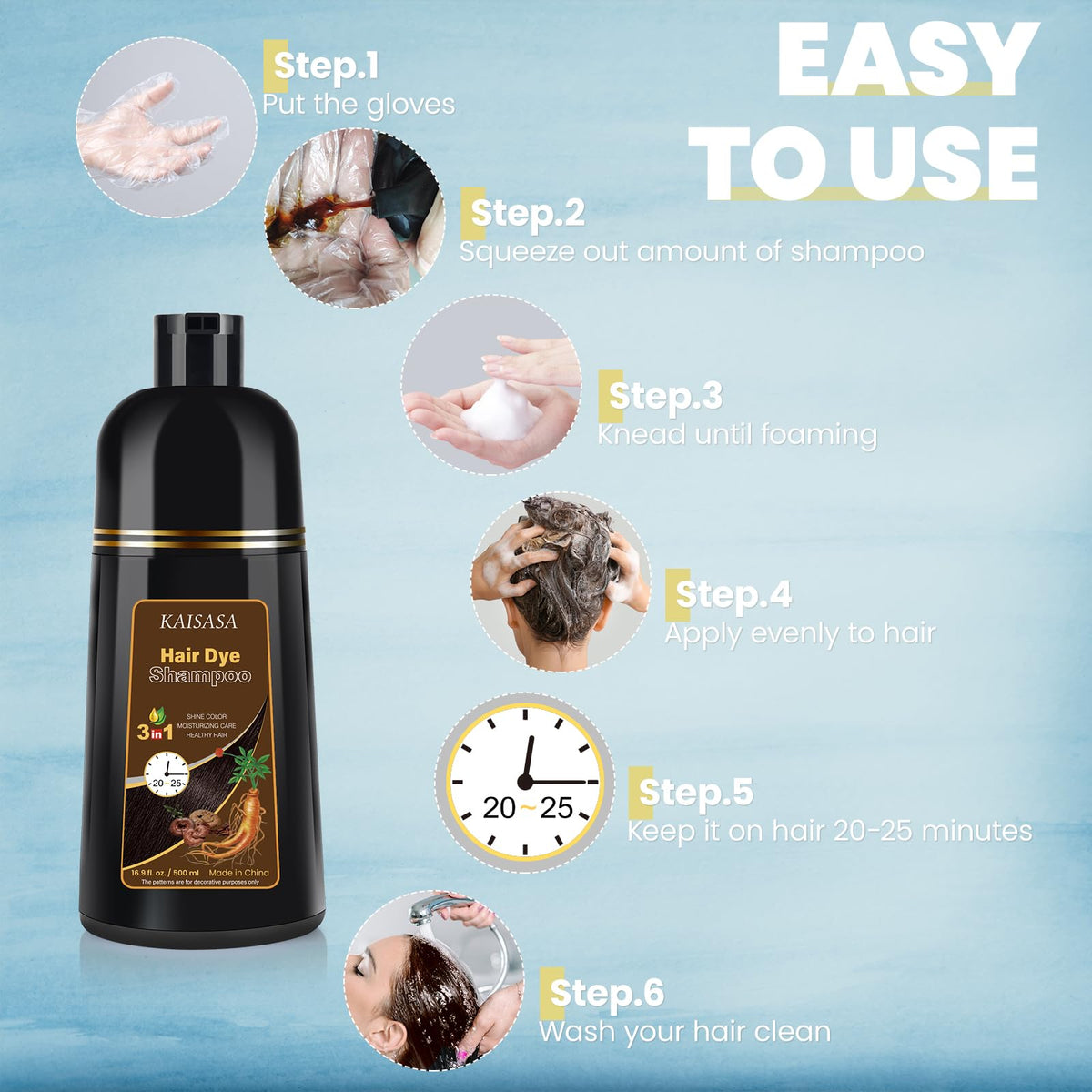 IIIMEIDU application lather on hair demonstrating easy at-home use and quick color action