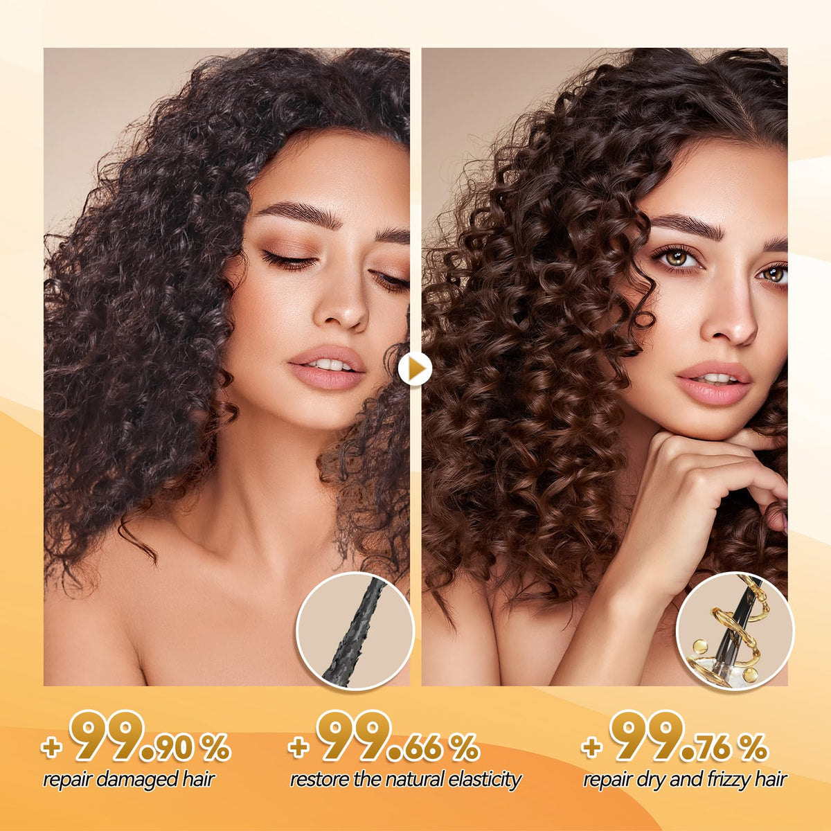IIIMEIDU being applied to damp hair demonstrating easy spread and detangling