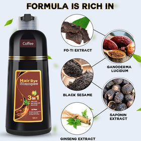 IIIMEIDU shampoo foam on hair demonstrating coverage and conditioning benefit