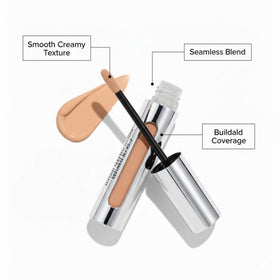 Il Makiage concealer applied under eye demonstrating brightening and coverage benefit
