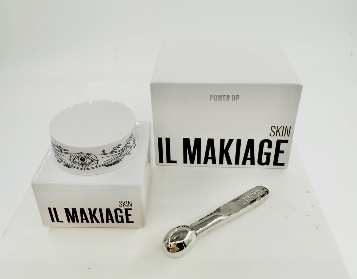 Il Makiage Power Up front packaging showing tube and applicator for refreshed eyes
