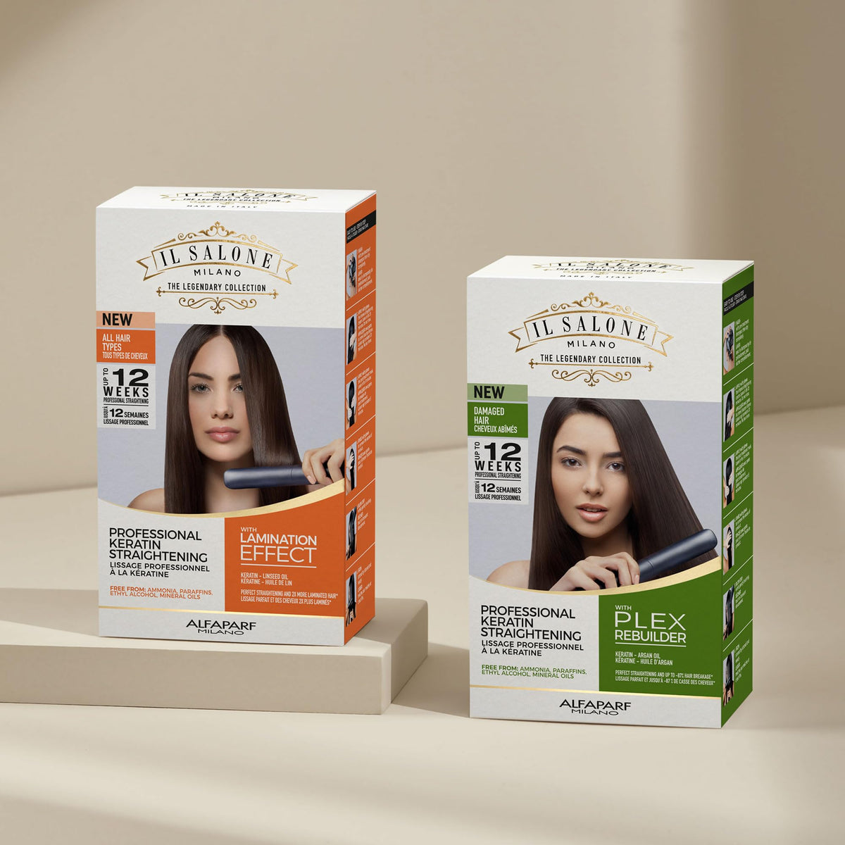 Il Salone Milano before and after lifestyle image showing visible frizz control
