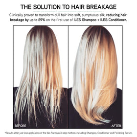 ILES FORMULA conditioner texture close-up revealing creamy repair and detangling benefit