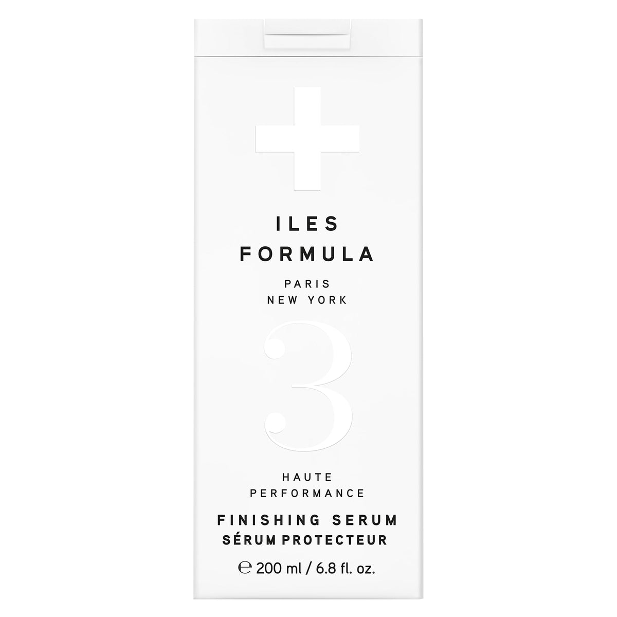 ILES FORMULA finishing serum front bottle showing sleek packaging and lightweight benefit