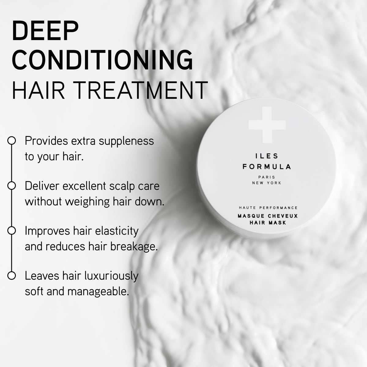 ILES FORMULA texture close-up demonstrating lightweight creamy hydration