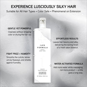 ILES FORMULA ingredient label close-up highlighting clean, silicone-free formulation benefit