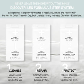 ILES FORMULA shampoo pour and foam close-up demonstrating gentle, effective cleansing
