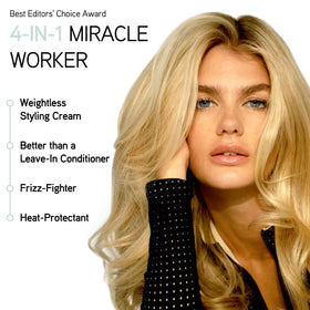 ILES FORMULA serum texture on hand showing lightweight, non-greasy slip for styling