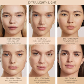 ILIA applied on model cheek demonstrating natural, skin-like coverage
