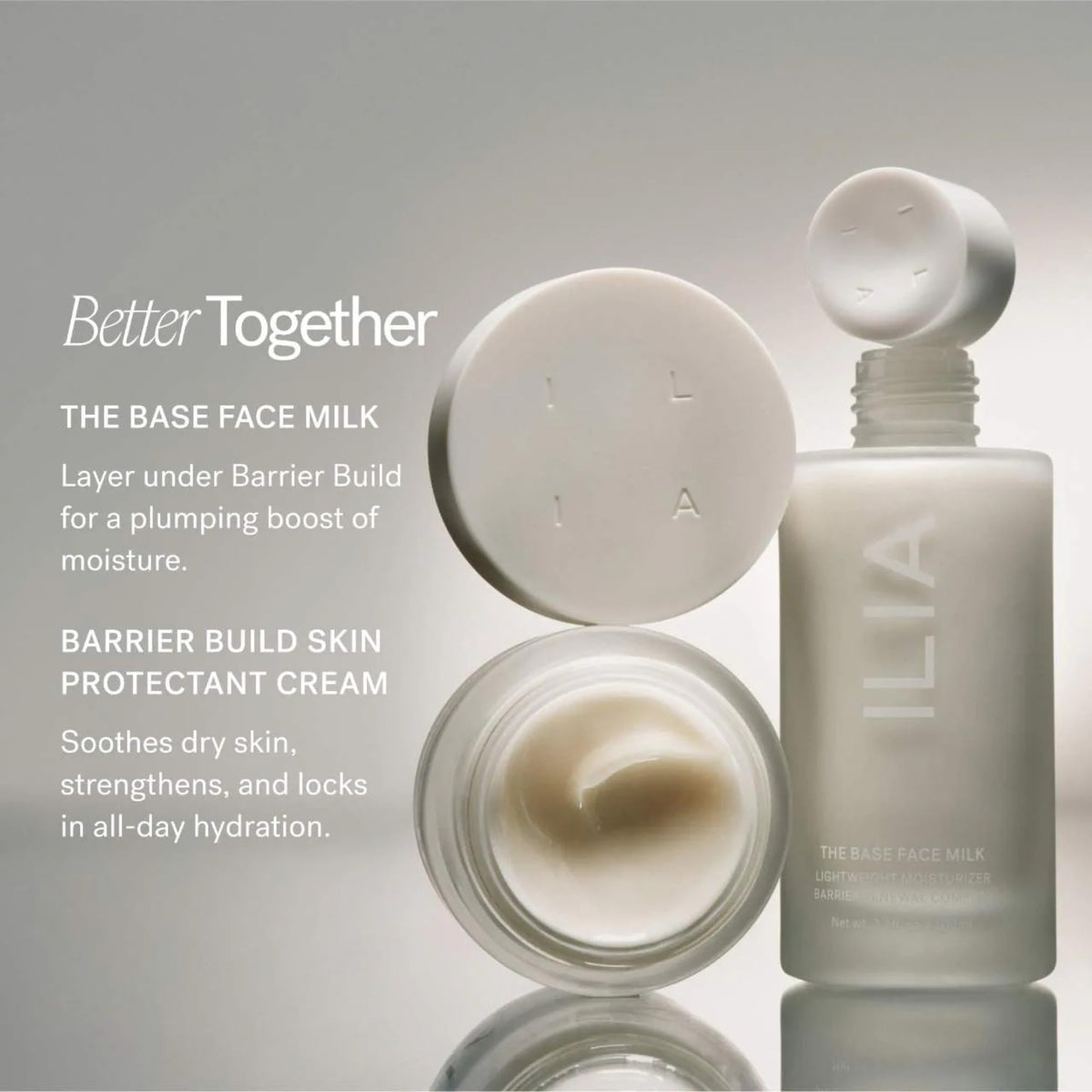 ILIA jar on bathroom shelf in lifestyle setting for daily use