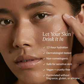 ILIA label close-up highlighting ingredient list and clean formulation benefit