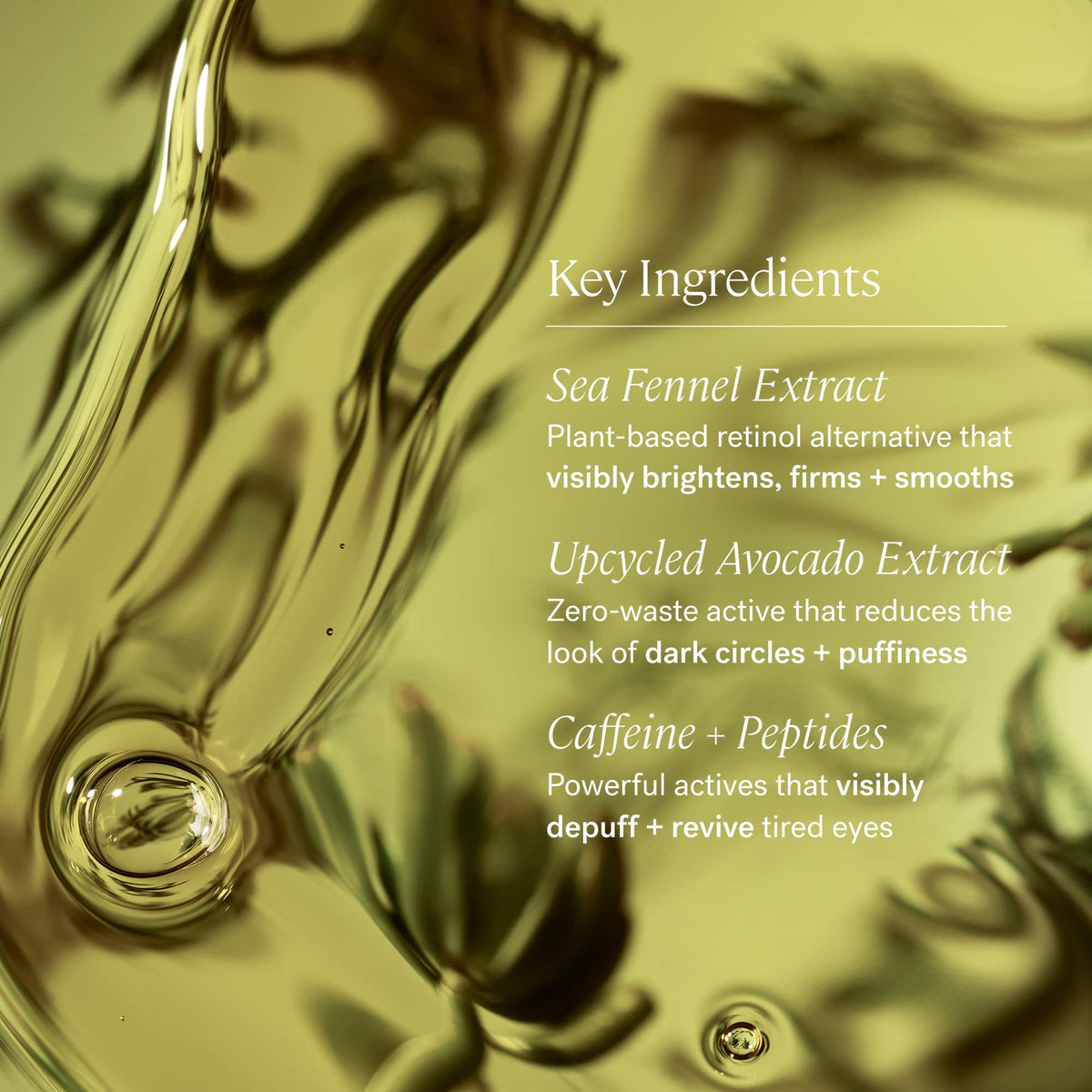 ILIA ingredient layout with sea fennel and avocado to highlight plant-based benefits