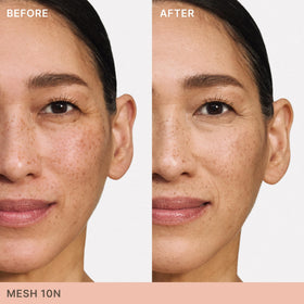 ILIA concealer 10N Mesh swiped on forearm close-up showing blendable, hydrating finish for natural coverage