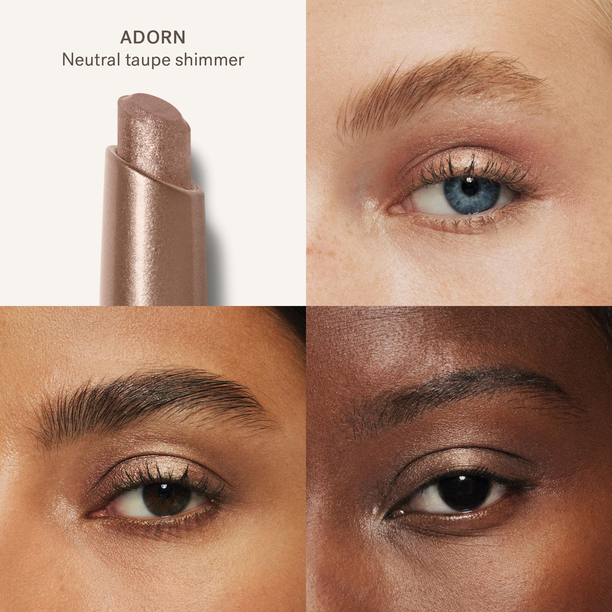 ILIA close-up of slanted tip highlighting shape for easy lid coverage and lining