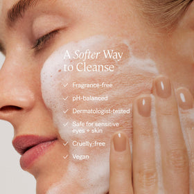 ILIA foam texture closeup demonstrating gentle lather and soft feel
