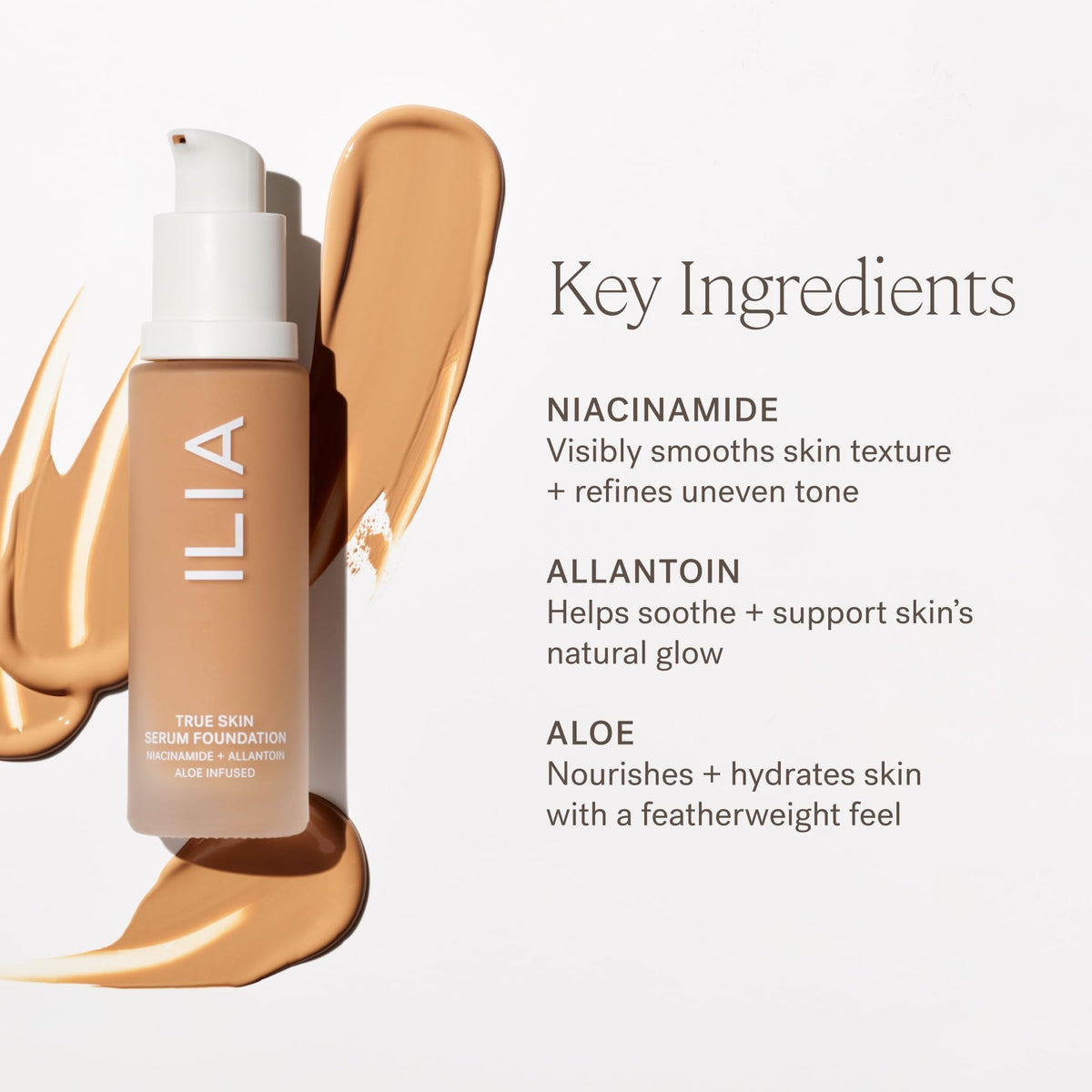 ILIA applying foundation with brush for smooth, buildable coverage